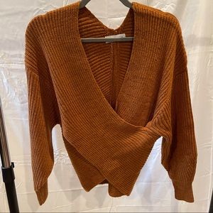 Chicwish crisscross front ribbed sweater